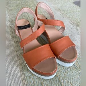 Burnt- Orange Gaimo Wedge-Sandals